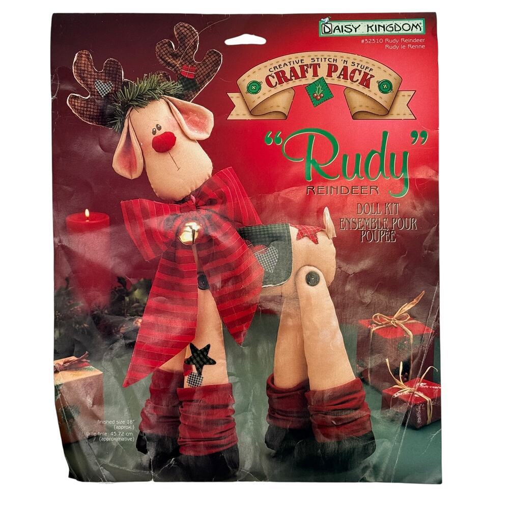 Daisy Kingdom Rudy Reindeer Doll Kit 32310 Craft Pack 18" Christmas